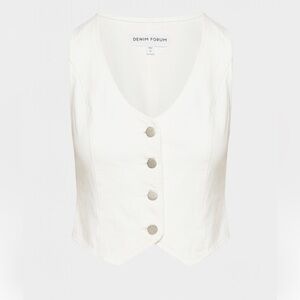 NWOT Aritzia Denim Forum The '90s Mia Denim Vest small white